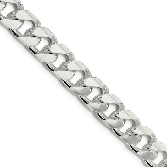 Men's 11mm Sterling Silver Solid D/C Domed Curb Chain Necklace 22 In
